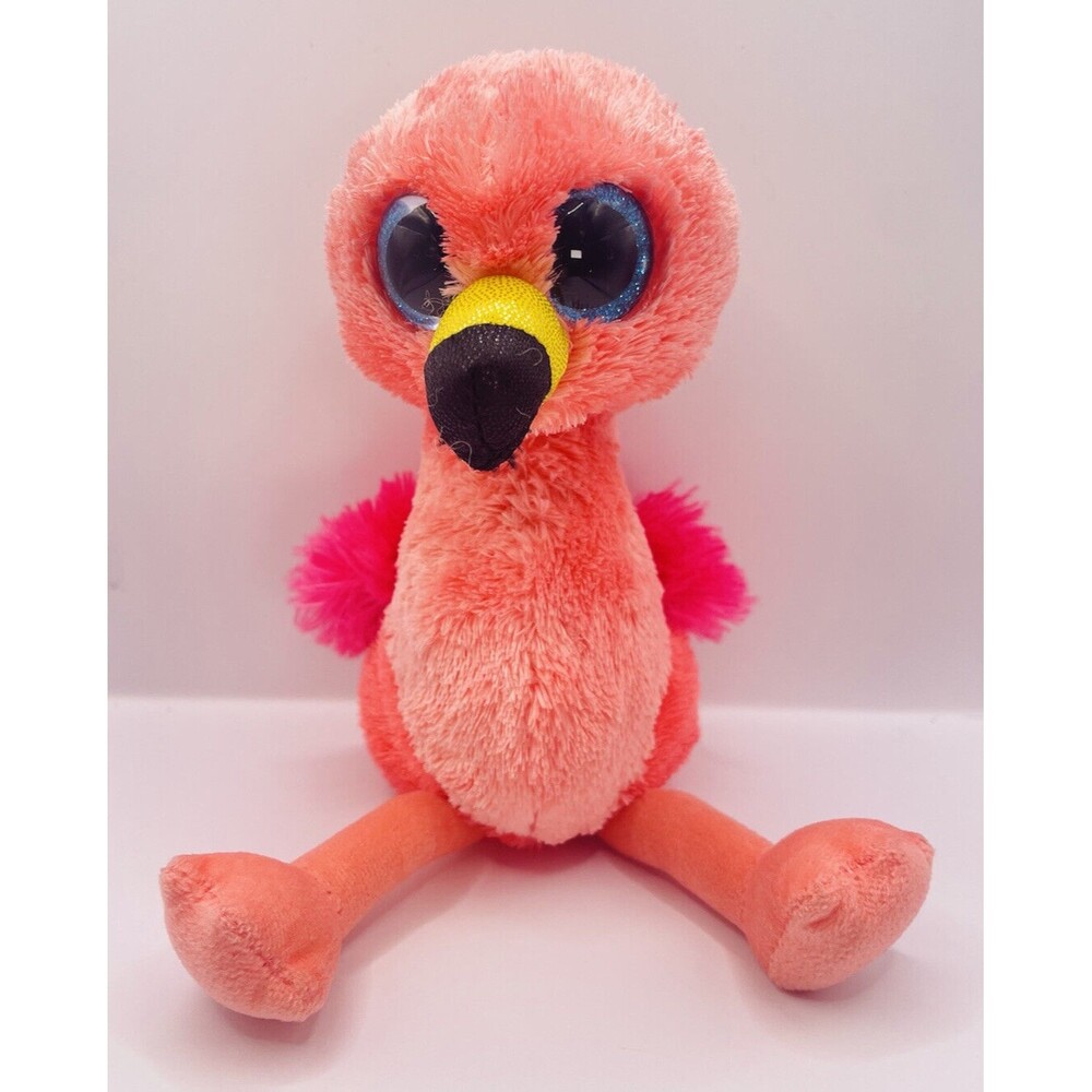 Ty Silk Plush Beanie Baby Boo's 7" Pink Flamingo 2017 GILDA Retired P12